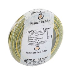 1.5mm NYA Kablo Tek Damar Bakır Kablo 100-mt - Öznur-Borsan
