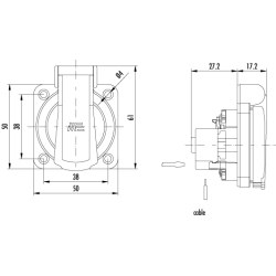 Mete Enerji 1x16a Pano Prizi Alt Yan Giriş Cont KapaklıMavi-404030sb06 - Mete Enerji