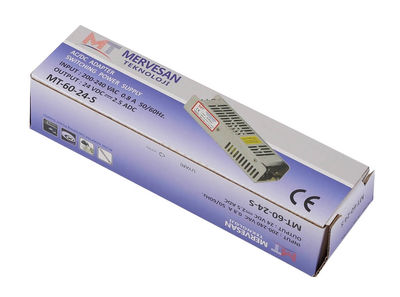 24V 2.5A 60w Metal Kasalı Mervesan AC-DC Slim Adaptör - 3