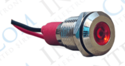 3faz 10 mm Kırmızı LED Metal Kablolu Sinyal Lambası 24V - 3faz