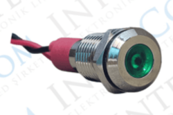 3faz 10 mm Yeşil LED Metal Kablolu Sinyal Lambası 24V - 3faz
