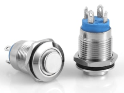 3faz 12 mm Beyaz LED Kalıcı Metal Buton 12V - 1