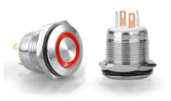 3faz 16 mm Kırmızı Halka LED Buton IP65 - 3faz