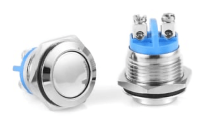 3faz 19 mm Işıksız Metal Bombe Tip Buton 2P Endüstriyel Kontrol Anahtarı - 1