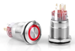 3faz 19 mm Kırmızı Halka LEDli Buton IP67 24V - 3faz
