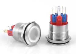 3faz 22 mm Beyaz Halka LEDli Buton IP65 24V - 3faz