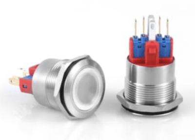 3faz 22 mm Beyaz Halka LEDli Buton IP65 24V - 1