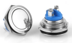 3faz 22 mm Işıksız Metal Düz Tip Yaylı Buton IP65 - 3faz