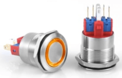 3faz 22 mm Turuncu Halka LEDli Buton IP65 24V - 3faz