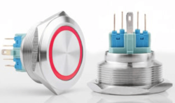 3faz 30 mm Kırmızı Halka LEDli Buton IP65 24V - 3faz