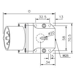 Mete Enerji 3x16a Ip44 Duvar Fişi-Eğik Gövdelı-Vidalı Bağlantı-406301v - 2