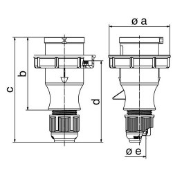 Mete Enerji 3x16a Ip67 Düz Fiş Vidalı Bağ/ T210389v - 2