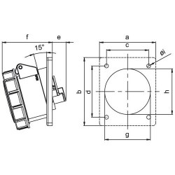 Mete Enerji 3x16a Ip67 Makıne Prızı-Eğik-Vidalı Bağlantı-406503v - 2