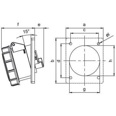 Mete Enerji 3x16a Ip67 Makine Prizi-Eğik-Vidalı Bağlantı-406503v - 2