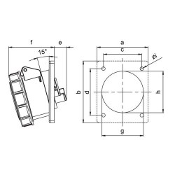 Mete Enerji 3x32a Ip67 Makine Prizi-Eğik-Vidalı Bağ/ 406515v - 2