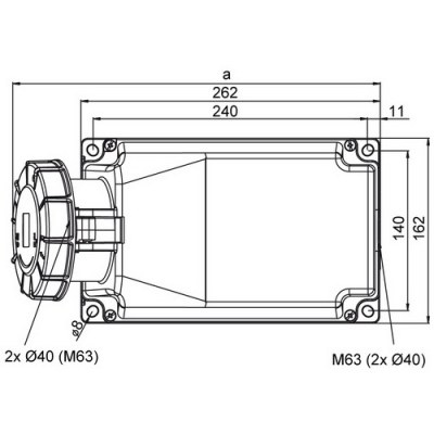 Mete Enerji 5x125a Ip67 Duvar Prızı-Eğik Gövdelı-406626 - 2