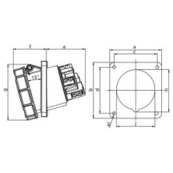 Mete Enerji 5x125a Ip67 Makine Prizi-Eğik-406539 - 2