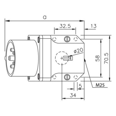 Mete Enerji 5x16a Ip44 Duvar Fısı-Eğik Gövdelı-Vidalı Bağlantı-406305v - 2