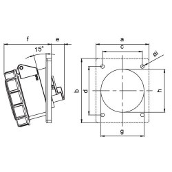 Mete Enerji 5x16a Ip67 Makine Prizi-Eğik-Vidalı Bağlantı-406511v - 2