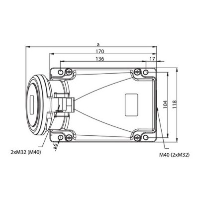 Mete Enerji 5x63a Ip44 Duvar Prızı-Eğik Gövdelı-406623 - 2