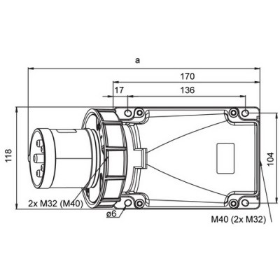 Mete Enerji 5x63a Ip67 Duvar Fısı-Eğik Gövdelı-406322 - 2