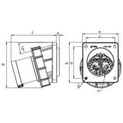 Mete Enerji 5x63a Ip67 Makine Fişi-Eğik-406236 - 2