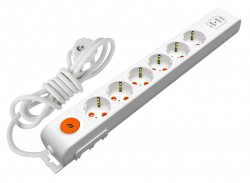 Mutlusan 6'lı Anahtarlı Topraklı(Çocuk Korumalı)(2 metre) Grup Prizi - Mutlusan