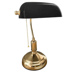 ACK Siyah Camlı Altın Banker Masa Lambası -AF10-00926- - ACK