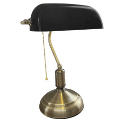 ACK Siyah Camlı Eskitme Banker Masa Lambası -AF10-00927- - ACK