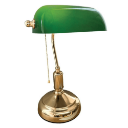 ACK Yeşil Camlı Altın Banker Masa Lambası -AF10-00526- - ACK
