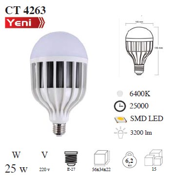 Cata-30w LED Ampul-Beyaz-CT-4263G - 1