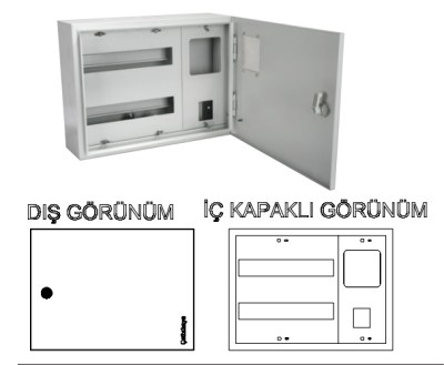 Çetinkaya-1 Adet Monofaze Elektronik Sayaç-3 Sigorta Sıvaüstü Dağıtım ve Sayaç Panosu-ÇP 300 SE - 1