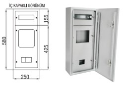 Çetinkaya 1 Piece of Three-Phase 7+8 Fuse Surface Mounted Distribution and Counter Panel Box - Çetinkaya