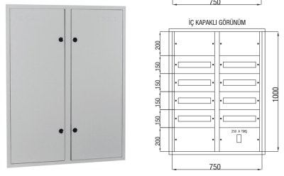 Çetinkaya-120 Adet Sigorta-125A Kompakt Şalter Sıvaaltı Sigorta Dağıtım Panosu-ÇP 827 - 1