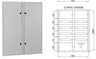 Çetinkaya 120 Pcs Fuse +125A Compact Switch Plastered Fuse Distribution Board - 1