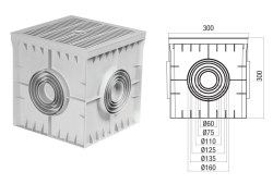 Çetinkaya-30x30x30 Termoplastik 4 Çıkışlı Yeraltı Buatı-KAPAKSIZ-ÇP 303031 - 1