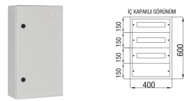 Çetinkaya-45 Adet Sigorta-Pako Sıvaüstü Dağıtım Panosu-ÇP 803 - 1