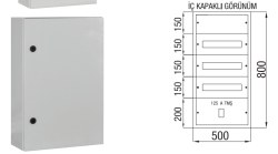 Çetinkaya-60 Adet Sigorta-125A Kompakt Şalter Sıvaüstü Dağıtım Panosu-ÇP 804 - Çetinkaya