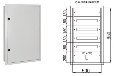 Çetinkaya 80 Pcs Fuse +125A Compact Switch Plastered Fuse Distribution Board - 1