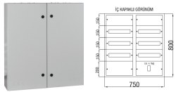 Çetinkaya-90 Adet Sigorta-125A Kompakt Şalter Sıvaüstü Sigorta Dağıtım Panosu-ÇP 806 - Çetinkaya