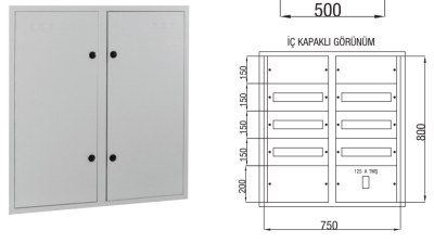 Çetinkaya 90 Pcs Fuse +125A Compact Switch Plastered Fuse Distribution Board - 1