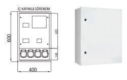 Çetinkaya-Trifaze Sayaç-11 Sigorta Polyester Dağıtım Panosu-ÇP 534 - Çetinkaya