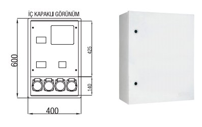 Çetinkaya-Trifaze Sayaç-11 Sigorta Polyester Dağıtım Panosu-ÇP 534 - 1