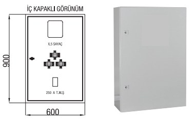 Çetinkaya X5 Electronic Meter + Current Transformer + 250A Compact Switch Combi Meter Panel ÇP 115 A - 1