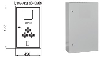 Çetinkaya X5 Electronic Meter + Current Transformer + 250A Compact Switch Combi Meter Panel ÇP 115 - 1