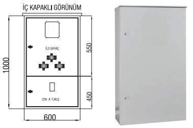Çetinkaya X5 Electronic Meter + Current Transformer + 250A Compact Switch Combi Meter Panel ÇP 115 BH - 1