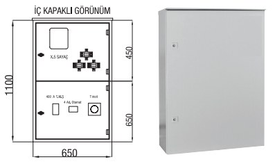Çetinkaya X5 Electronic Meter + Current Transformer + 400A Compact Switch Combi Meter Panel ÇP 115 CH - 1