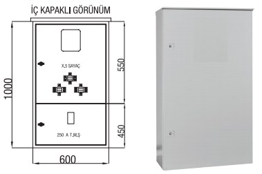 Çetinkaya-X5 Elektronik Sayaç-Akım Trafosu-250A Kompakt Şalter Kombi Sayaç Panosu-ÇP 115 BH - 1