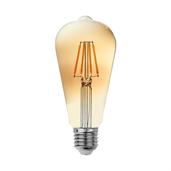 Edison 6W ST64 Rustik Flamentli Ampul 2700K - 3faz