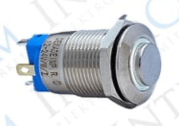 3faz 12 mm Kalıcılı Beyaz LED Metal Anahtarlamalı Buton 1NO IP67 Kontrol Butonu - 1